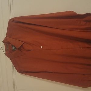Eddie Bauer Size L Dark Orange Dress Shirt